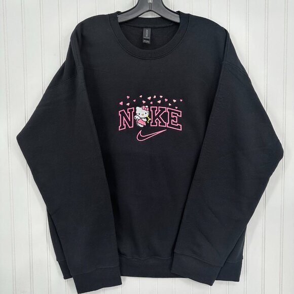 Nike Hello Kitty Hearts Sweatshirt Embroidered Adult Unisex Crewneck Valentine - Picture 3 of 10